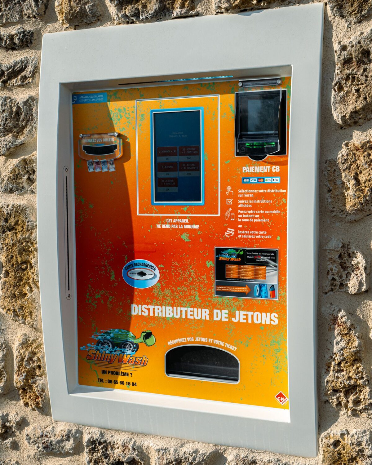 Distributeur de jetons station lavage - Installation Expertise Lavage Auto